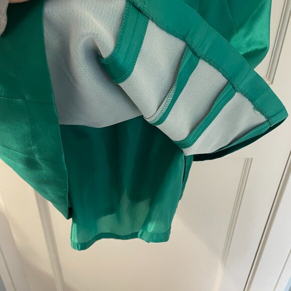 Kay Unger Green/Teal Cocktail Dress Size 8 Beaded Halter keyhole back lined - Picture 3 of 8